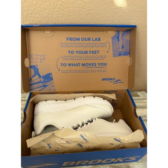 Brooks Addiction Walker 2 Women's White Leather Walking Shoes Lace-Up Sz 11 NIB - Picture 13 of 14